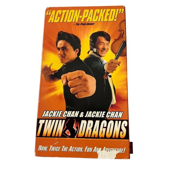 Jackie Chan & Jackie Chan Twin Dragons VHS Tape Dimension Home Video - Picture 1 of 4
